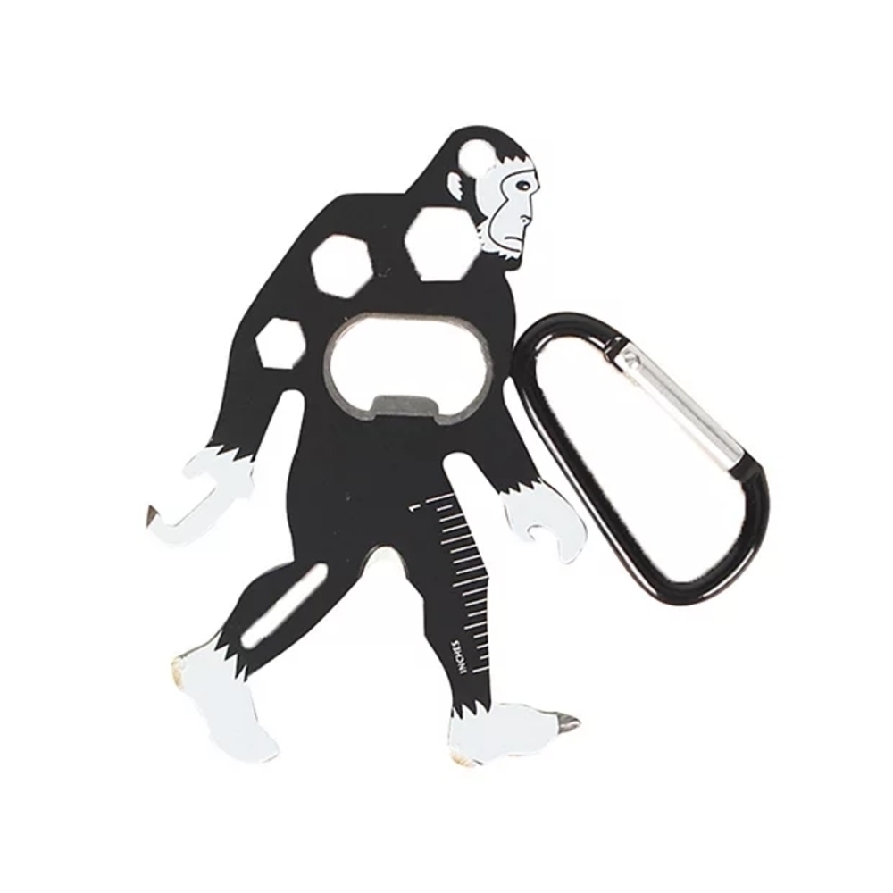 Bigfoot Clip On Multi-Tool with Carabiner Bag Charm Keychain - Black